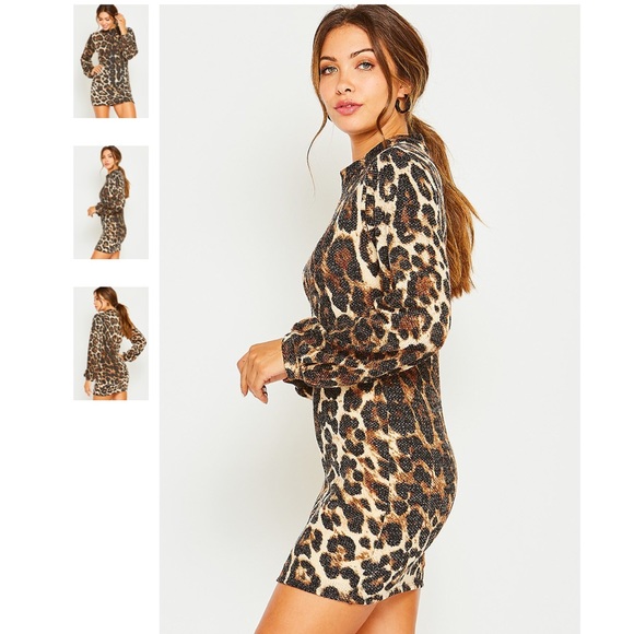 SOLD OUT! Leopard Print Bodycon Dress - Picture 2 of 7